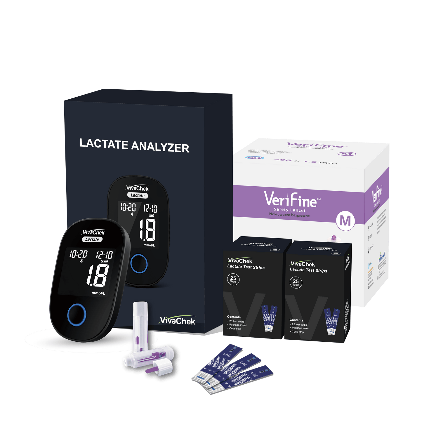 Lactate Meter - Strips - Safety Lancet Combo